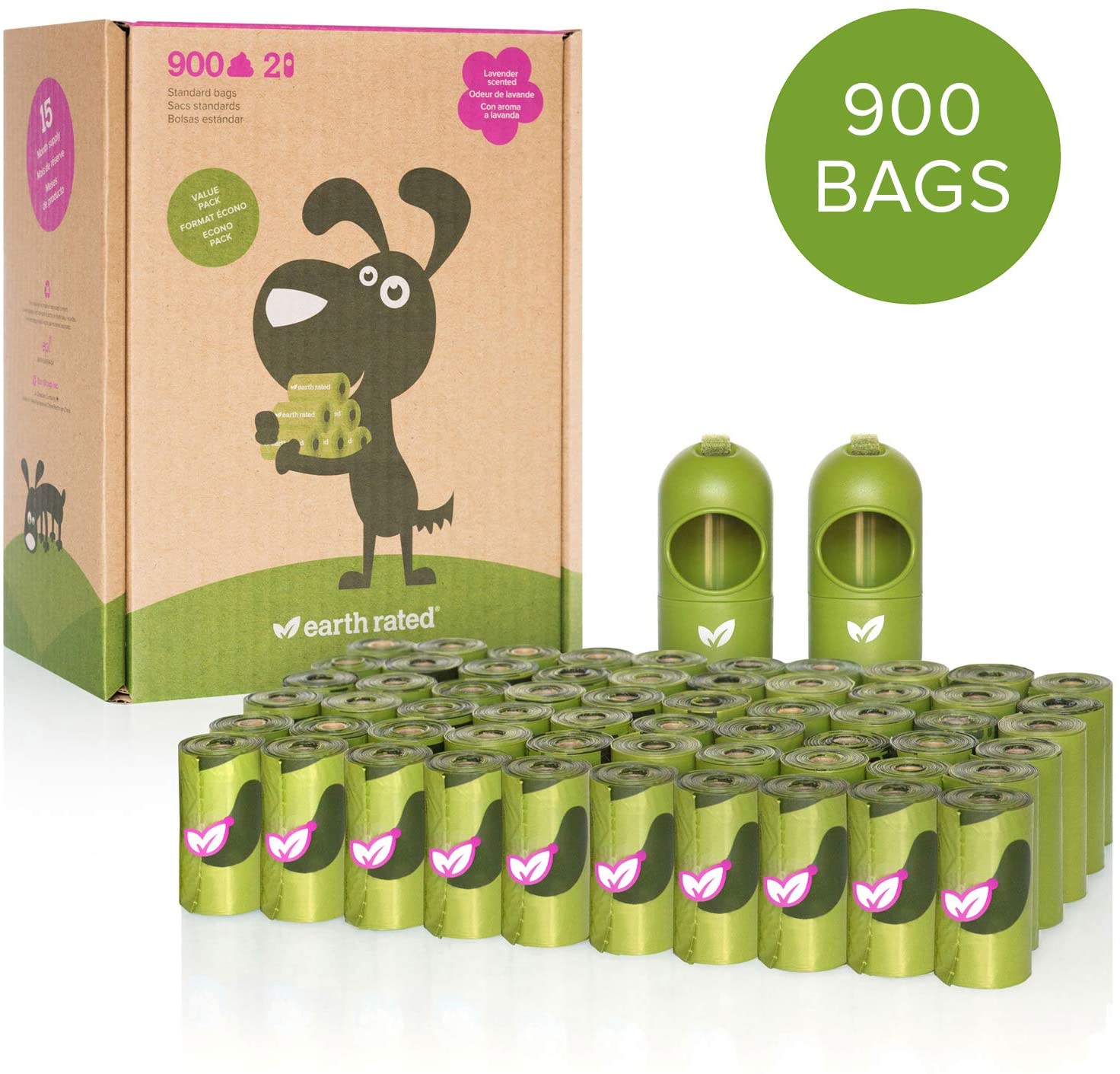  Earth Rated Tierra Nominal dispensador con biodegradables Bolsas de Basura para Perro 