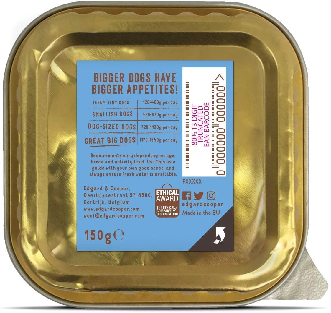  Edgard & Cooper comida humeda perros adultos sin cereales, natural con salmón y trucha. Alimentación balanceada con Omega 3 para un pelaje suave y brillante Carne 100% fresca en paté. Pack de 11x150gr 