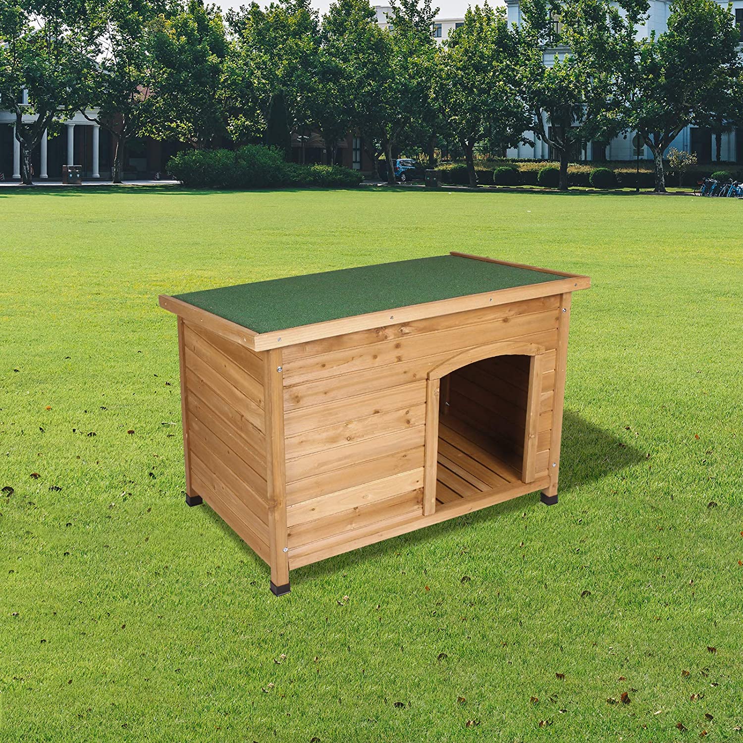  Elightry Caseta de Perros para Exterior Casa para Perro de Madera Resistente Impermeable 103 x 66 x 71cm YDMGL0001 