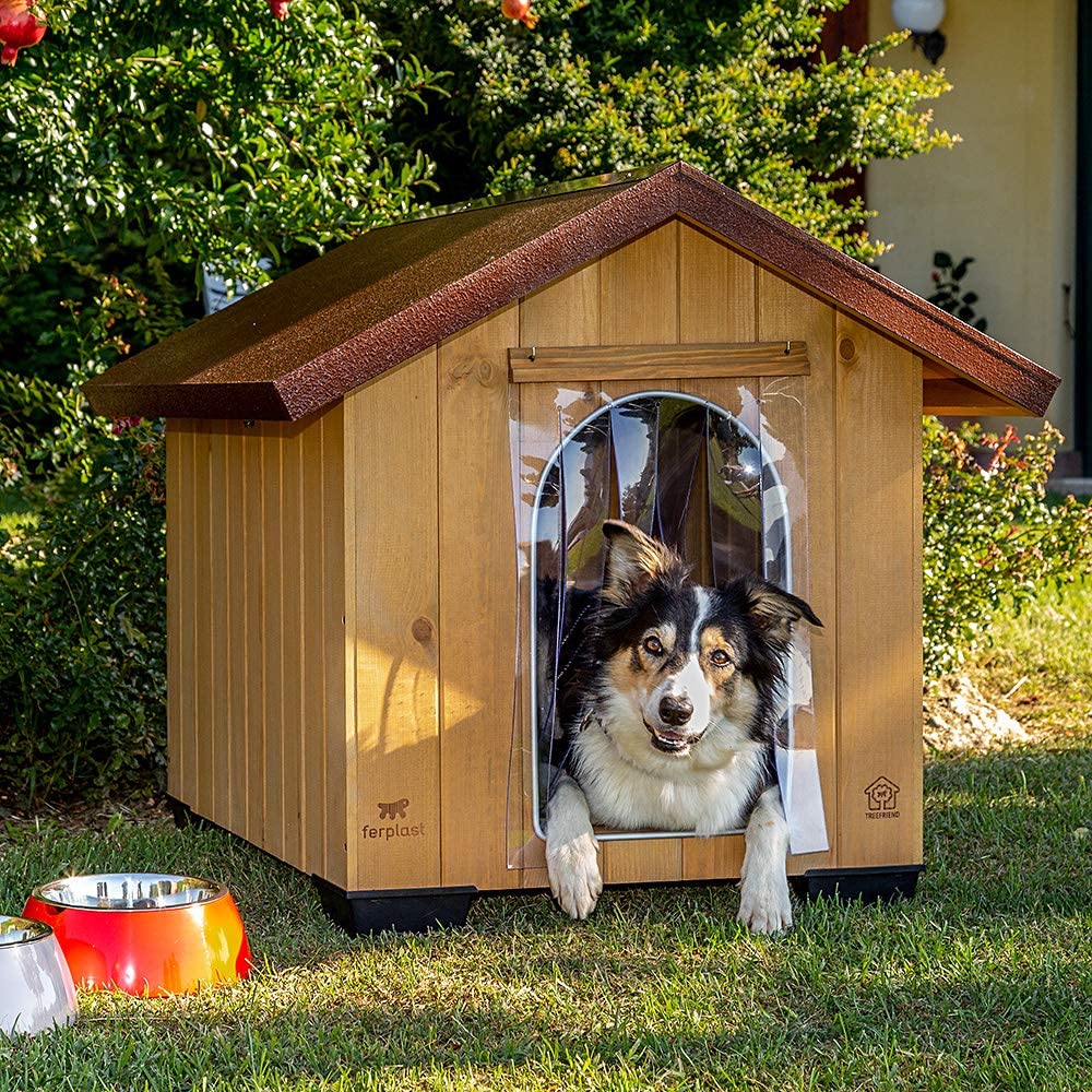  Ferplast Puerta para casetas de Exterior de Perros Modelos Domus Large, BAITA 80 y Canada 4, PVC Transparente contra la Lluvia, el Viento y el frío, 32 x h 52 cm 