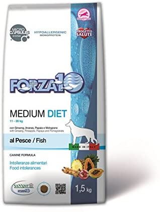  Fuerza 10 Medium Diet 1,5 kg Pienso perro comida Alimento Seco completo al pescado 