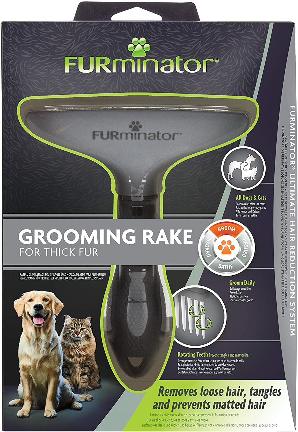  FURminator® Carda de aseo para perros y gatos 