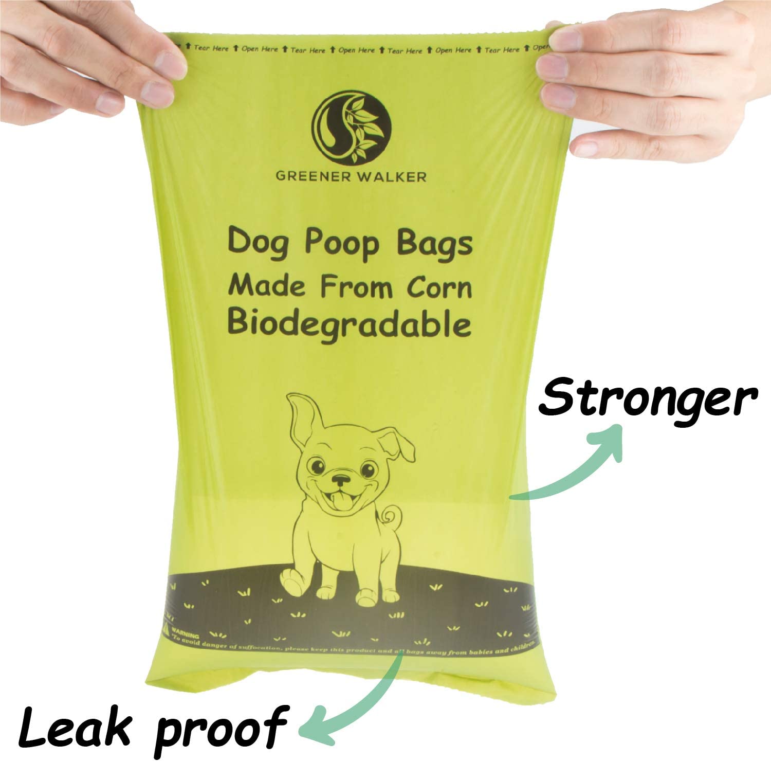  Greener Walker Bolsas para Excrementos de Perro,540 Unidades,Extra Grueso,Fuerte y 100% a Prueba de Fugas Biodegradable Bolsas para Caca de Perro(Marrón) 