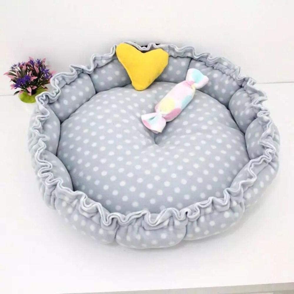  Gulunmun Nuevo 1pc Redondo Mini Plush Dog Sleeper Nest Sofa Small Dogs Bed Cat Litter Colchón Warm Puppy Cushion Kennel Pet Shop 40CM-Random_Color_45cm 