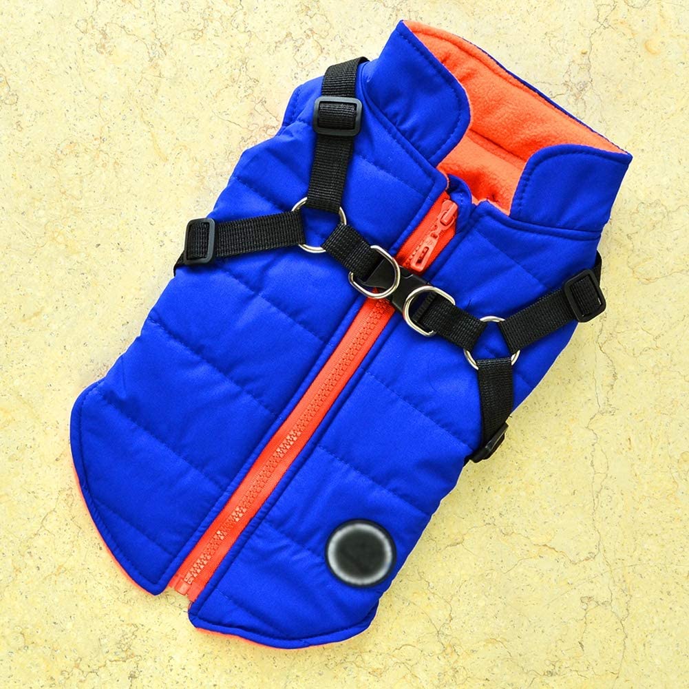  Handfly Chaqueta de Abrigo para Perros con arnés para Perros pequeños y medianos Chaqueta de Abrigo para Perros a Prueba de Agua Chaleco Acolchado cálido Mascota Cachorro de Perro Ropa Chaleco 