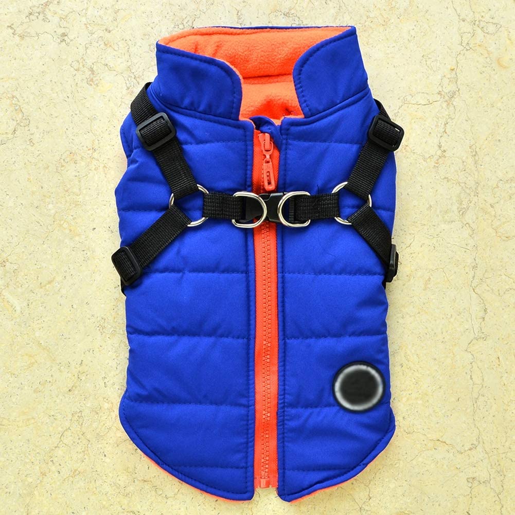  Handfly Chaqueta de Abrigo para Perros con arnés para Perros pequeños y medianos Chaqueta de Abrigo para Perros a Prueba de Agua Chaleco Acolchado cálido Mascota Cachorro de Perro Ropa Chaleco 