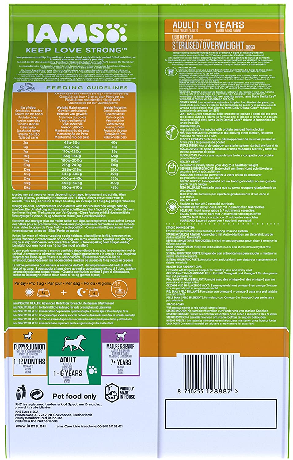  IAMS for Vitality Light in fat Alimento para Perros con Pollo Fresco [12 kg] 