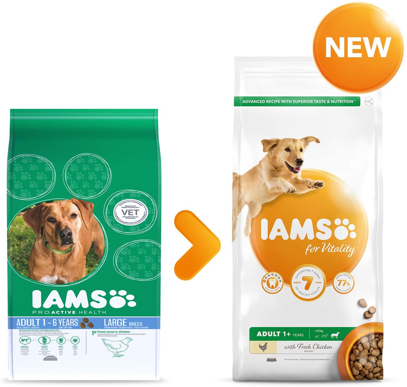  IAMS for Vitality Light in fat Alimento para Perros con Pollo Fresco [12 kg] 