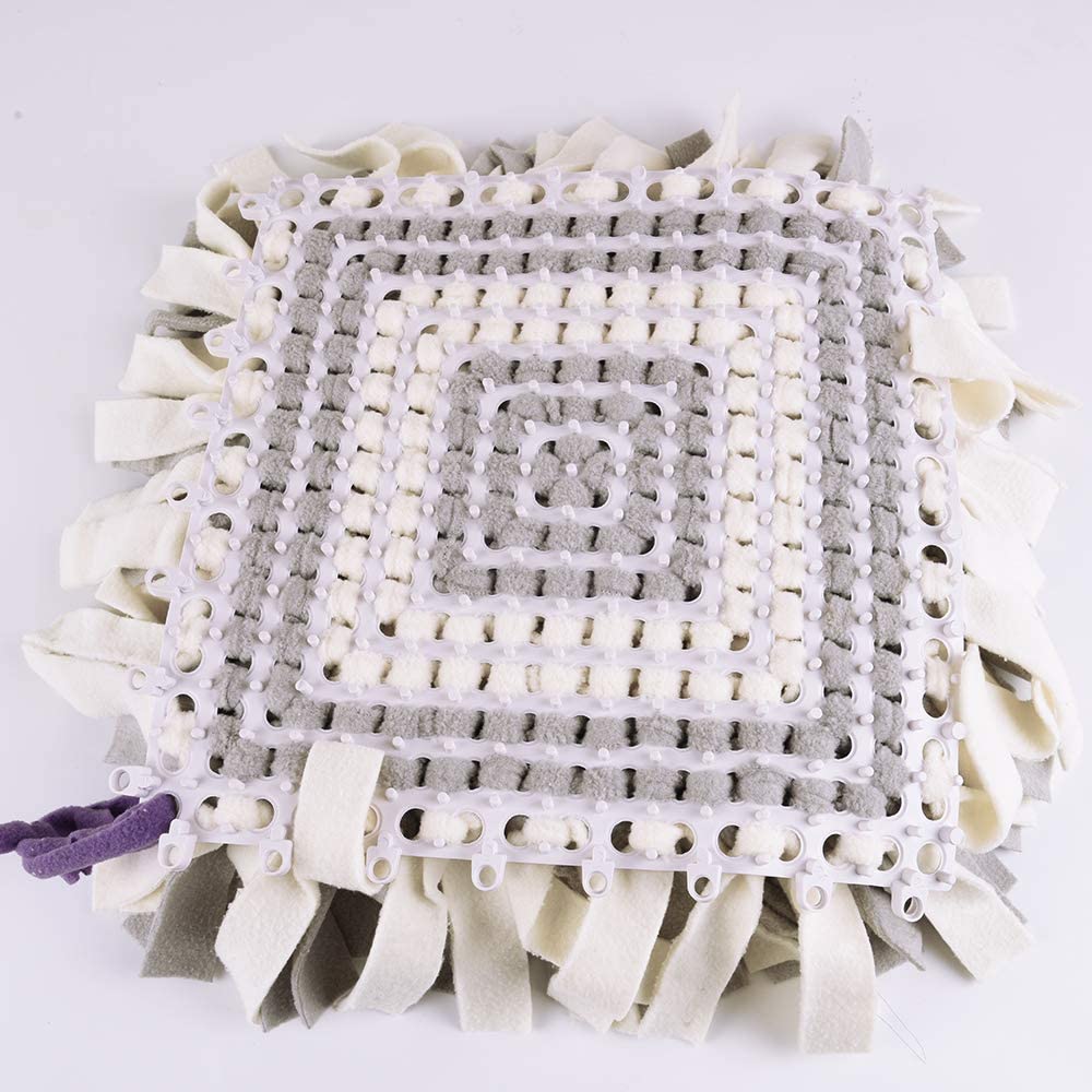  IEUUMLER Snuffle Mat para Perros Estera de alimentación Estera de Entrenamiento Manta para la Nariz Juguete de Juego IE075 (45x45cm, Grey & White) 