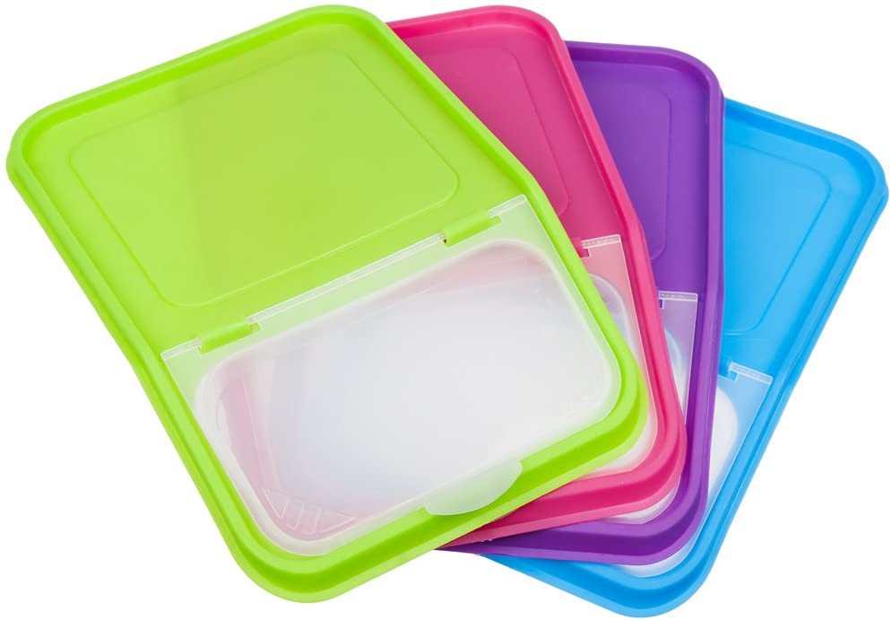  Invero 4 x Unidades de Cocina Almacenamiento de Alimentos Secos Bote de plástico recipientes con Cuchara Ideal para Pasta, Cereales, arroz, y más de Comida para Mascotas 