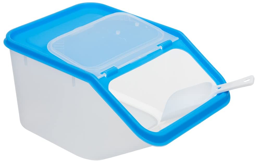  Invero 4 x Unidades de Cocina Almacenamiento de Alimentos Secos Bote de plástico recipientes con Cuchara Ideal para Pasta, Cereales, arroz, y más de Comida para Mascotas 