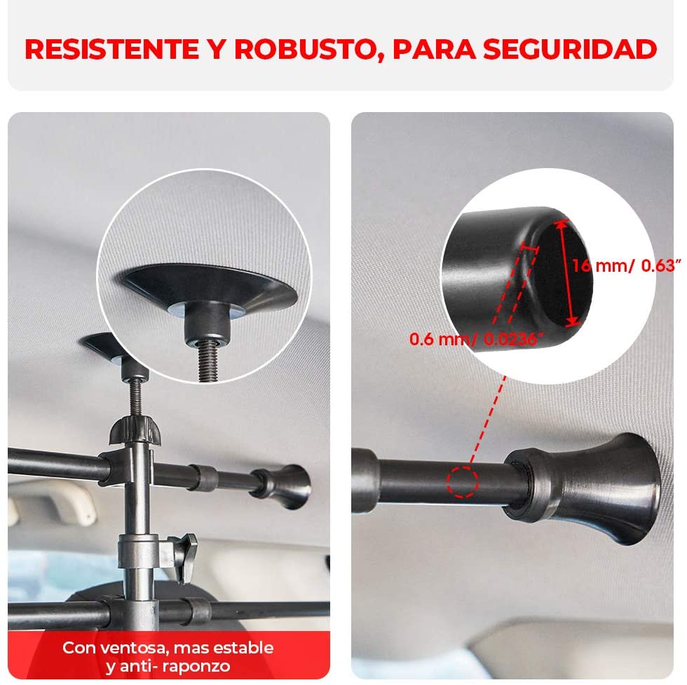  ISSYZONE Rejilla para Perros Coche Barrera Proteccion Perro Reja Seguridad Separador Metálico Aislamiento de Perros Extendable 32-50CM * 82-145CM 