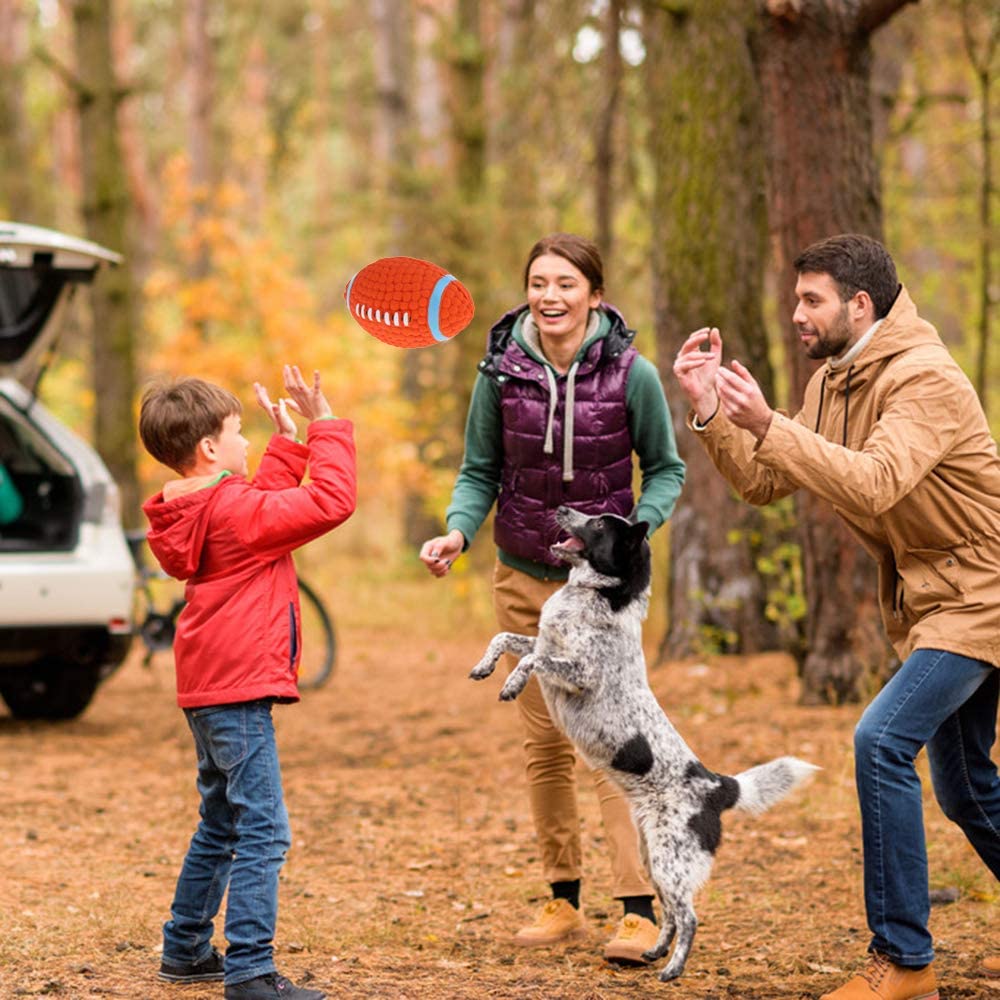  Juguete para Perro, Juguete de Rugby, Juguete Interactivos Juguete Rugby Molar Pelota Entrenamiento Masticar Pelota Perro Lanzador Pelota Bola Interactiva Pelota Perro de Látex Suave para Perros 