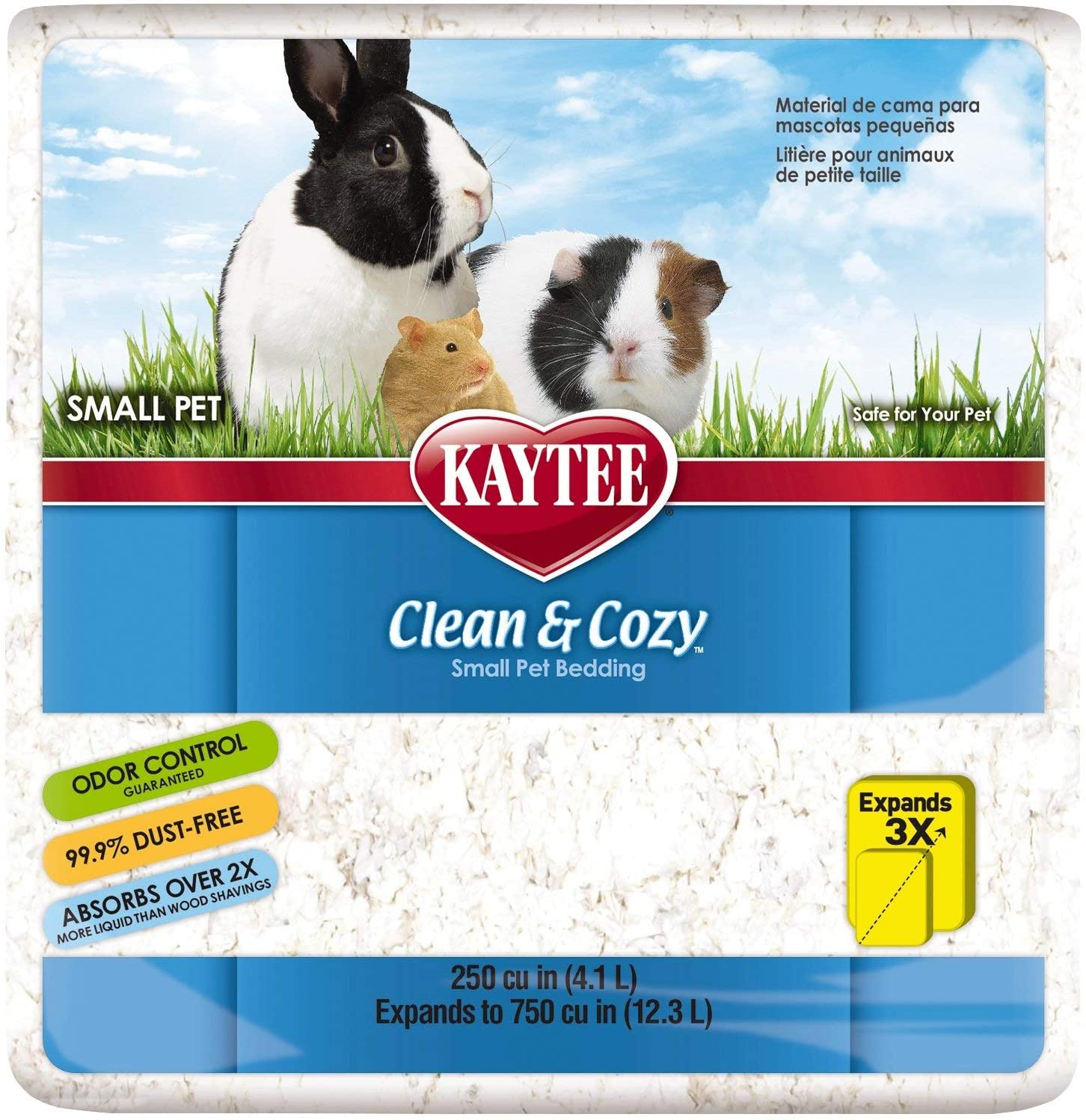  Kaytee Clean & Cozy, Sustrato de virutas de papel muy absorbente para roedores, 12.3 litros 