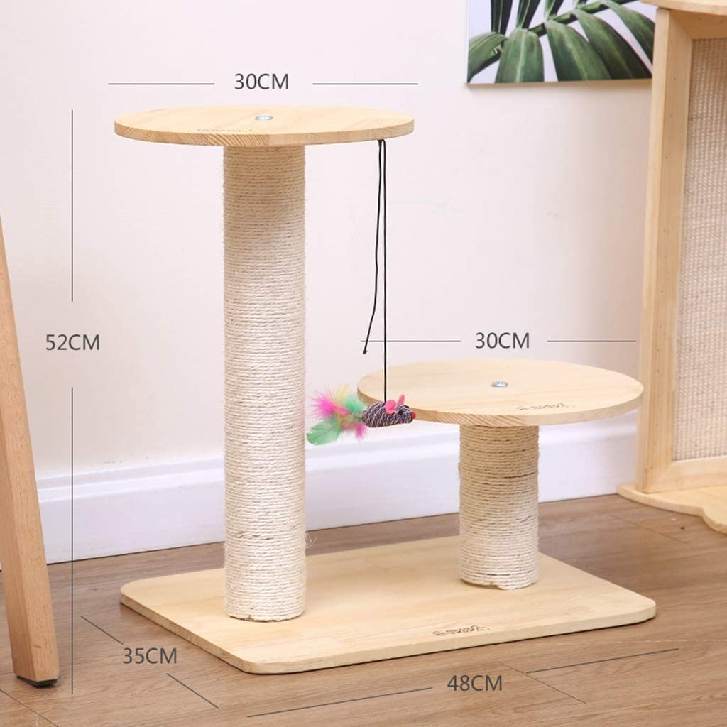  Lcxliga Juguete del Gato al Aire Libre, de Madera Maciza de sisal Gato Que Salta de Plataforma Pet Shop Artículos for Mascotas Cat Scratch Cat Junta Estructura metálica (Size : S) 