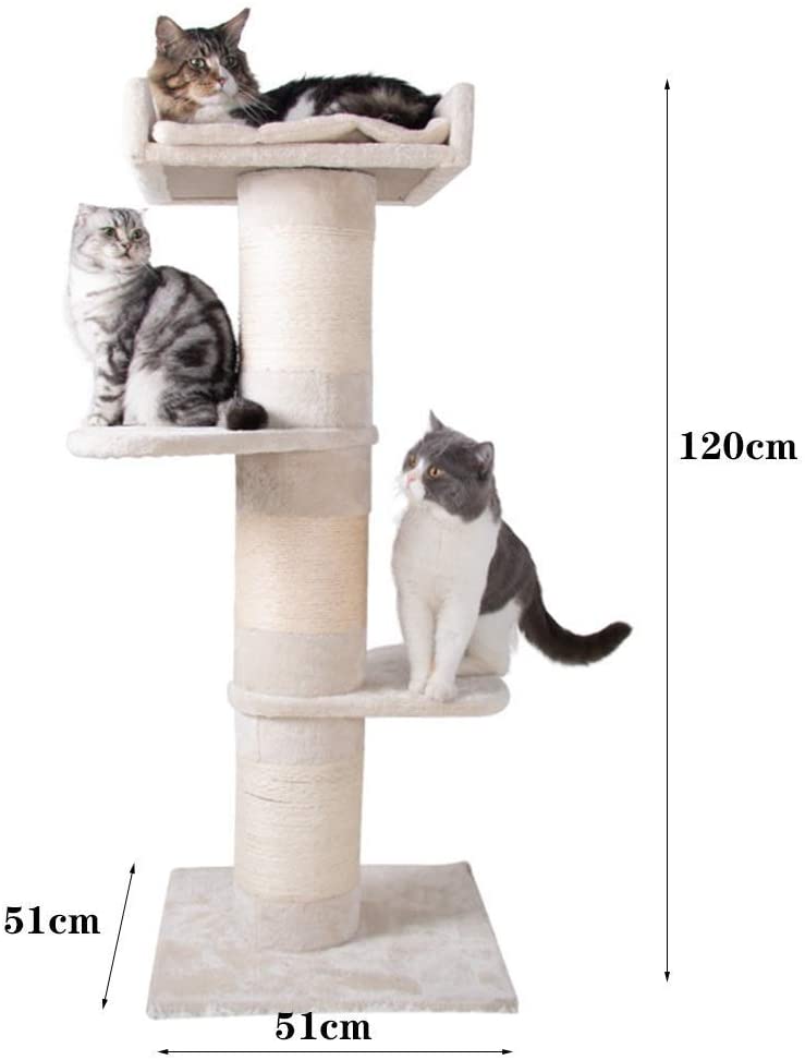  Lcxliga Pet Shop Fuentes del Gato, Grande Robusto Pilar de sisal Gato Plataforma de Salto de una Sola Pieza Columpio del Gato 