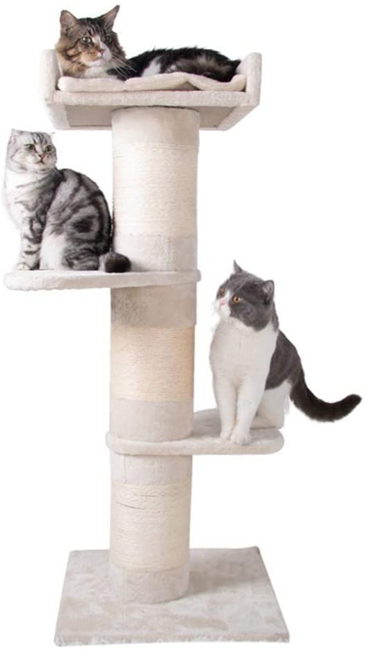  Lcxliga Pet Shop Fuentes del Gato, Grande Robusto Pilar de sisal Gato Plataforma de Salto de una Sola Pieza Columpio del Gato 