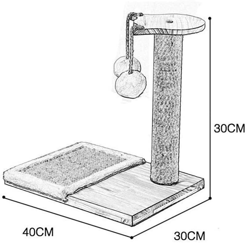  Lcxliga Respetuoso del Medio Ambiente Marco sólido Escalada Gato de Madera, Pet Shop Artículos for Mascotas Pequeño sisal Manta Gato Junta Cat Scratch árbol arpillera 
