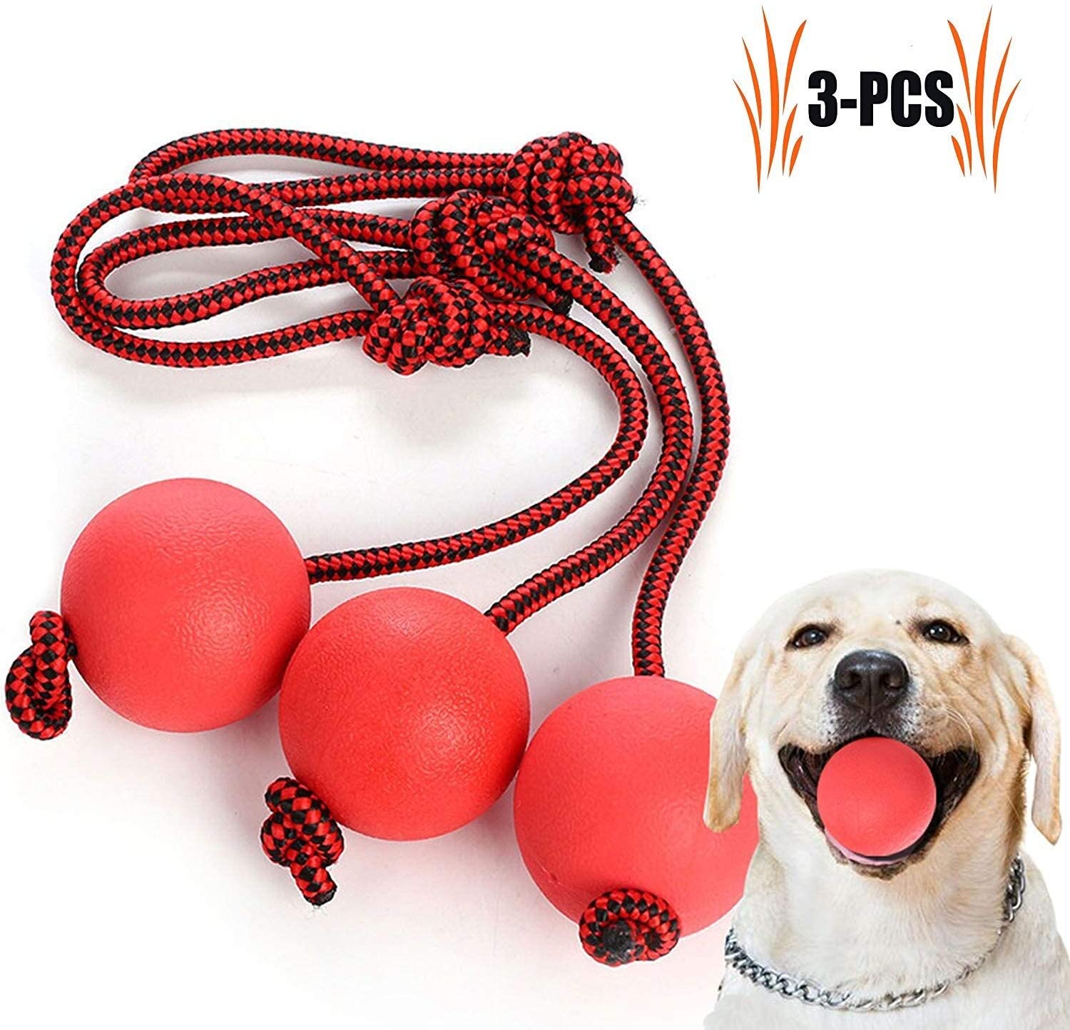  Legendog Bolas para Perros, Pelota de Goma de Goma Elástica Sólida para el Entrenamiento del Animal Doméstico del IQ Que Juega Masticando (Red) 