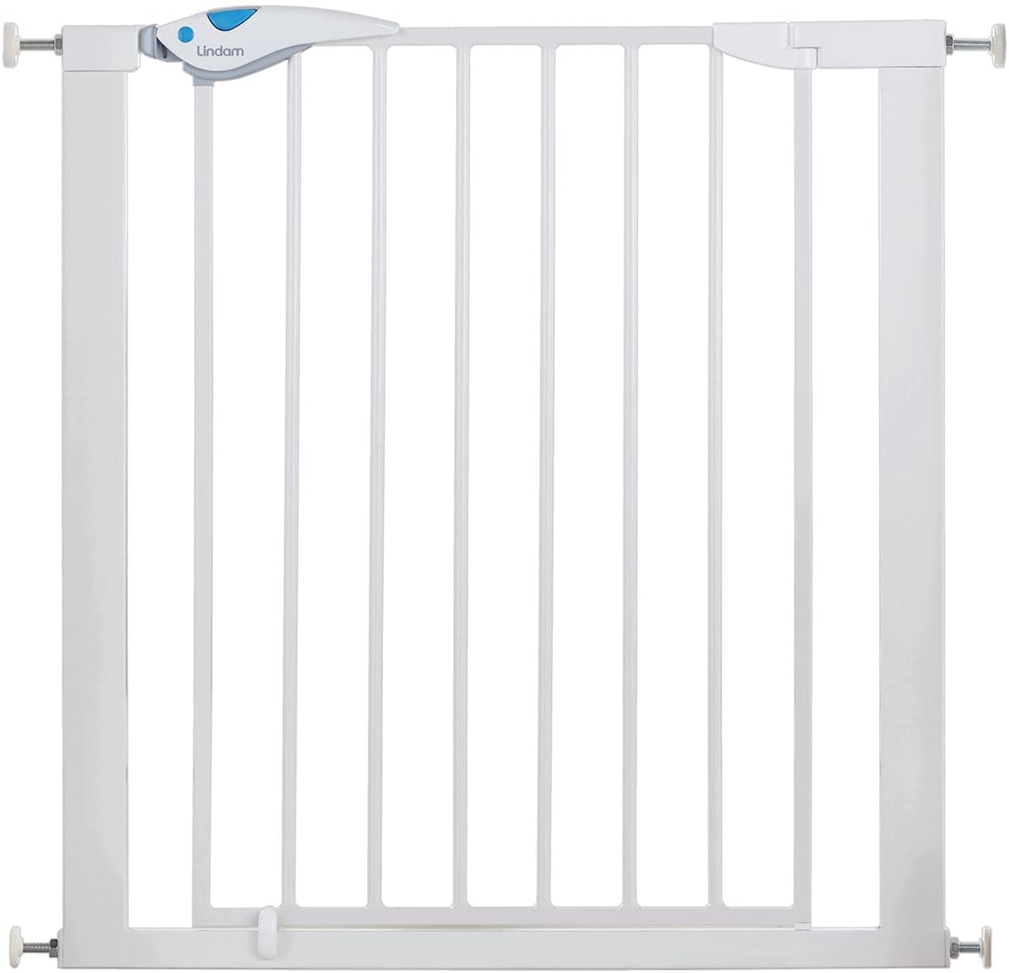  Lindam Easy Fit Plus Deluxe - Barrera de Seguridad, Blanco, 76-82 cm 