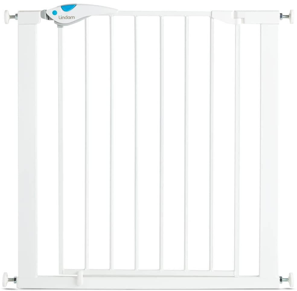  Lindam Easy Fit Plus Deluxe - Barrera de Seguridad, Blanco, 76-82 cm 