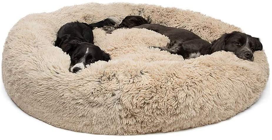  Lrhps Mascotas Cama Donut,Cama calmante para Perros y Gatos,para Perros y Gatos supergrandes pequeños y medianos 