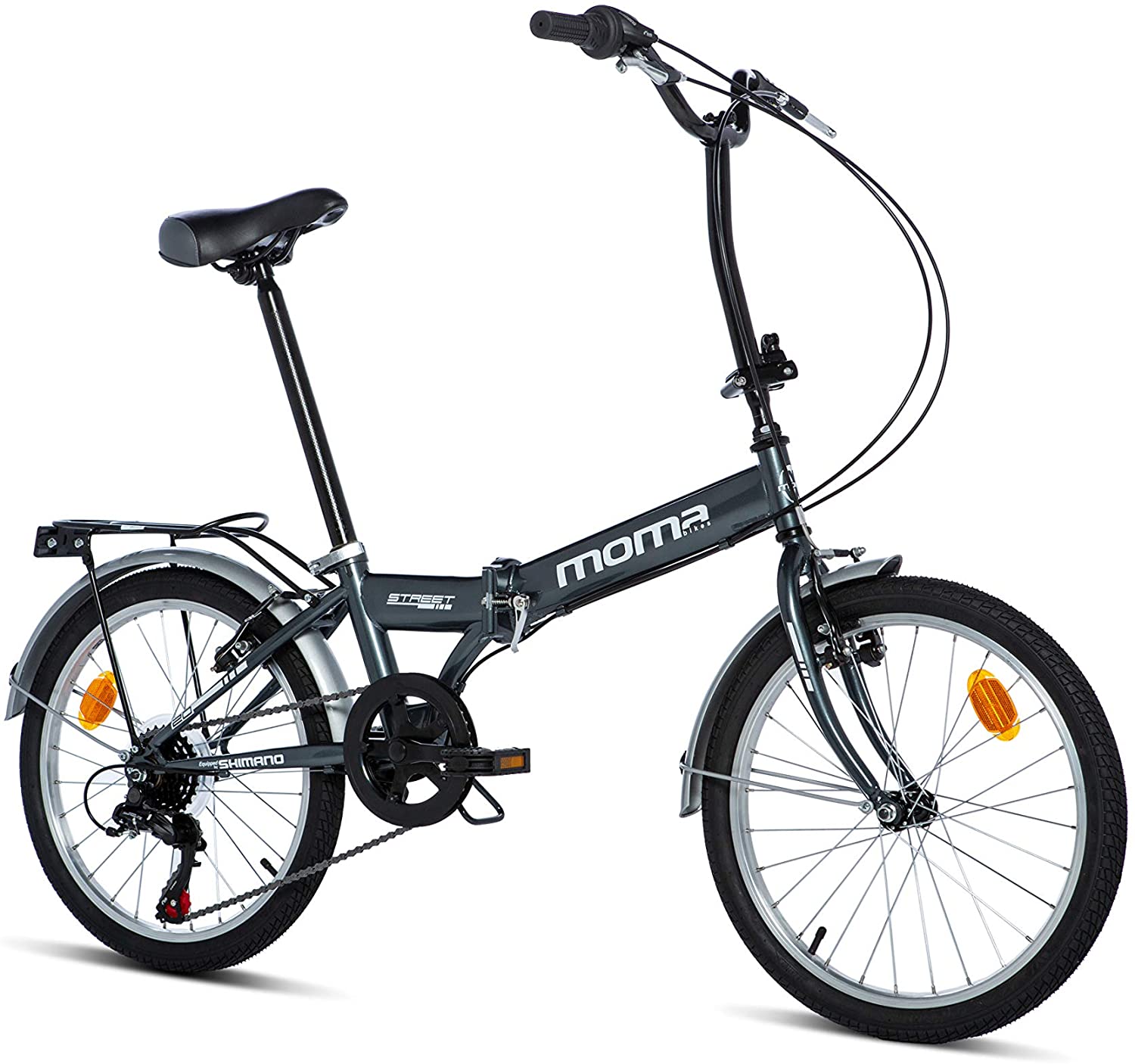  Moma Bikes Bicicleta Plegable Street, 6 velocidades, Adultos Unisex, Gris, Talla Unica 