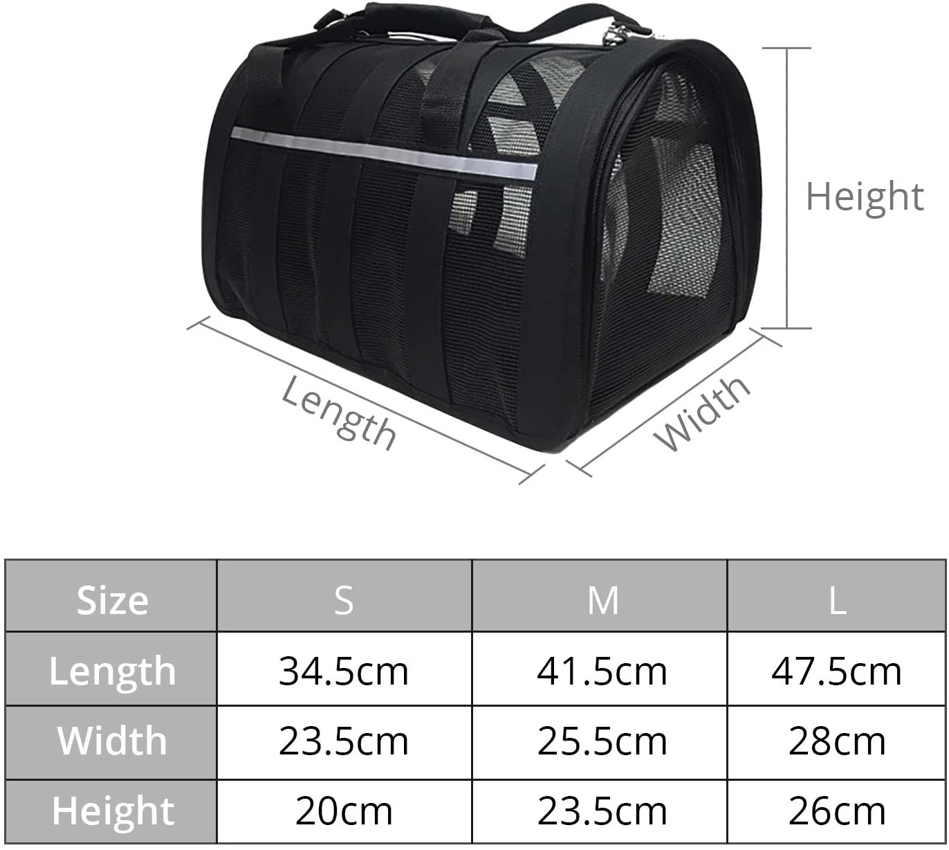  NICREW Bolsa de Transporte Perros Gatos, Bolso de Viaje del Mascotas, Transportin para Perros Bolso Gato de Coche, Bolsa Plegable para Viaje de Tren (M) 