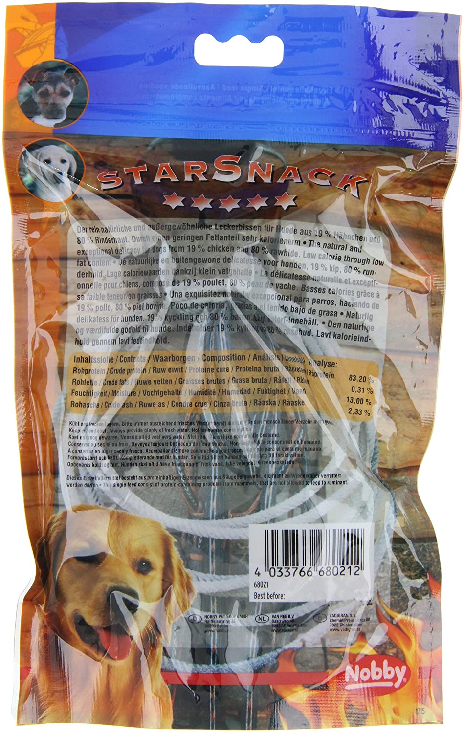  Nobby - 68021 - Golosinas para perros - Huesos con sabor a barbacoa - Pollo, paquete de 2 