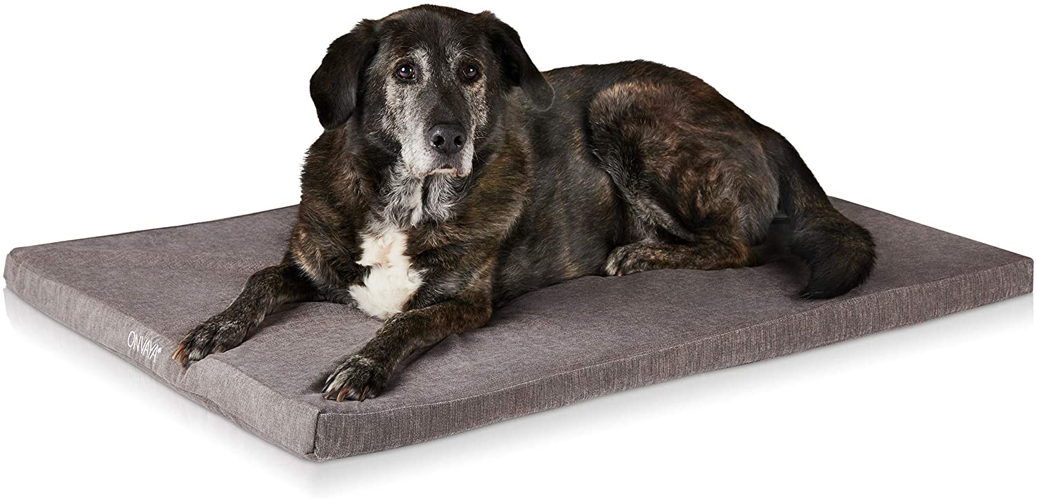  ONVAYA® Cama para perros de espuma viscoelástica | Ortopédico | Lavable a 95 grados | Gris | Talla S | Cama para perro | Colchón para perro | Alfombra para perro | Cama cojín 