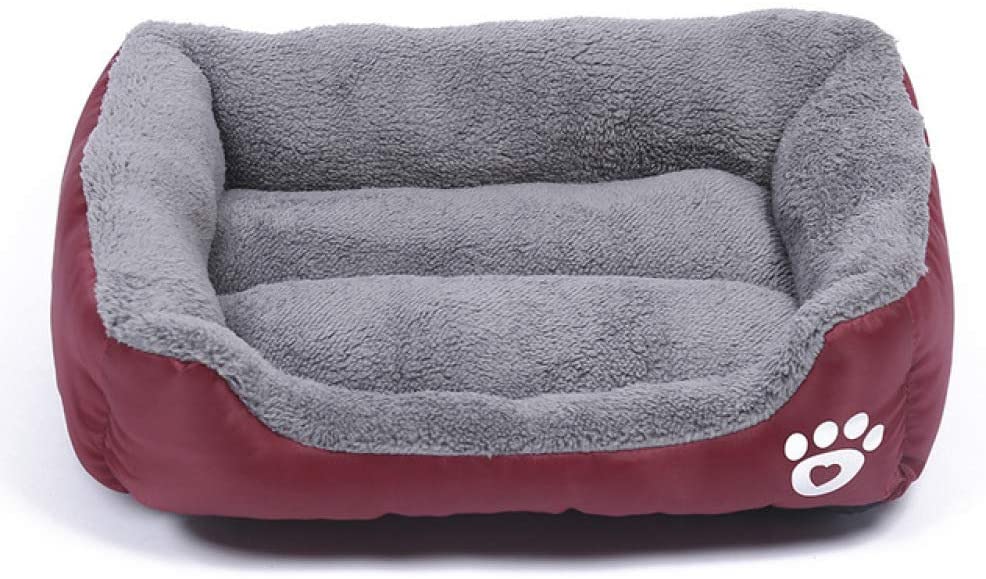  Page Adelasd Camas para Perros Cama Inferior Impermeable para Perros Fleece Suave Cálida Cama para Gatos Casa Petshop Puppy Bed Pet Pillow Mat Wine XXXL 