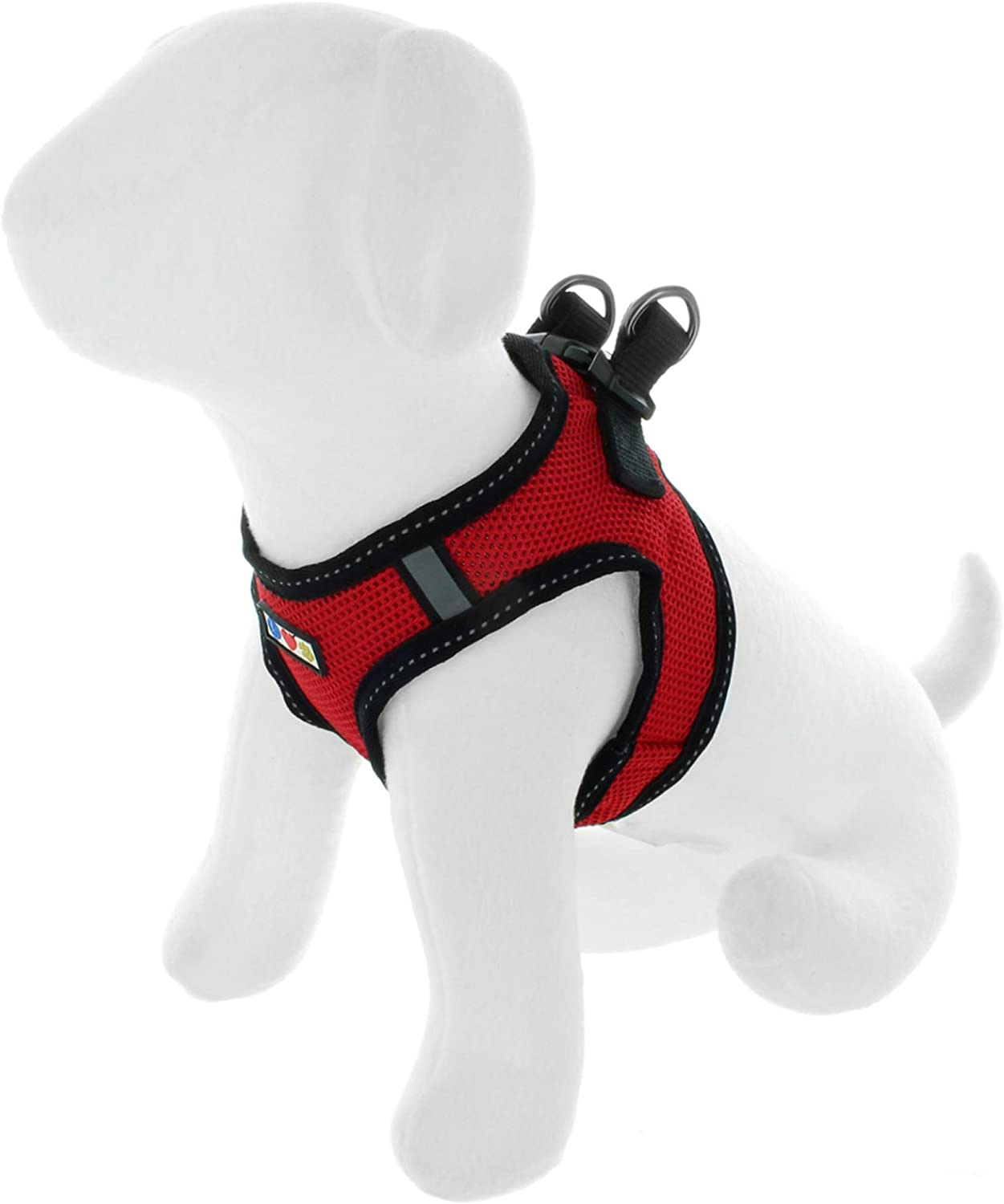  Pawtitas Arnes de Tela Antitirones Perro y Cachorros, Chaleco Acolchado para Mayor Comodidad, diseño Resistente, Ajustable y Transpirable Extra Extra Pequeño Rojo 