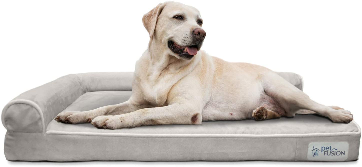  PetFusion Cama de Espuma viscoelástica para Perro (Mejor salón) con Forro Impermeable y Funda extraíble (Grande 91 x 71 x 15 cm). Fundas de Repuesto y Mantas también Disponibles. 