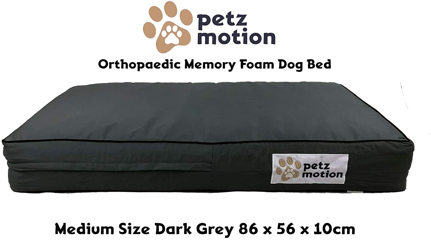  Petzmotion Colchón ortopédico de Espuma viscoelástica para Perro, Forro Impermeable, Funda Lavable, Ideal para Artritis de Mascotas, displasia de Cadera, etc. 