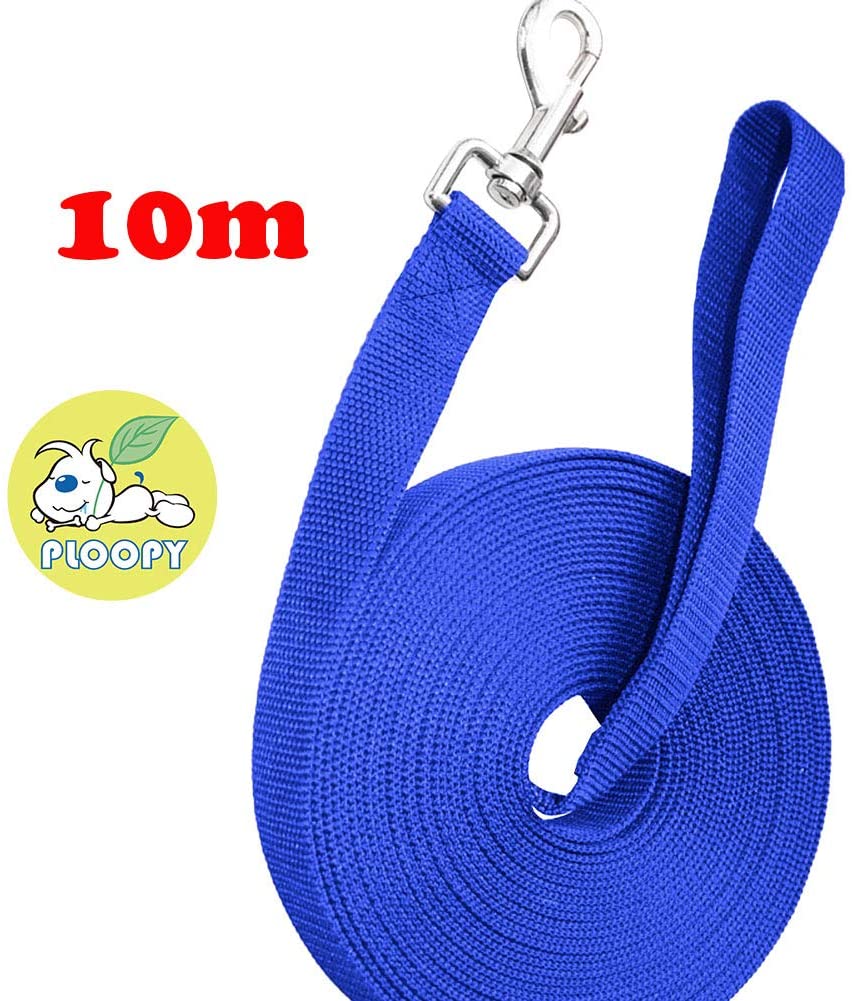  Ploopy Correa de Adiestramiento para Perros, Correa 10 Metros de Rastreo para Perro Ideal Paseo o Amarre (10m, Azul) 