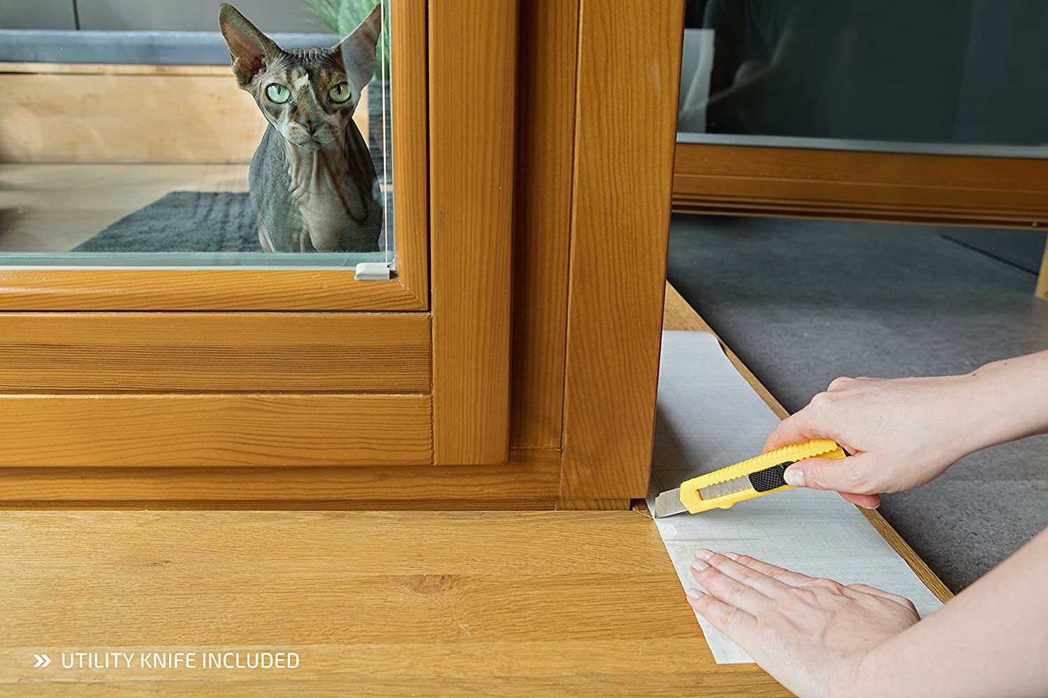  Protector contra arañazos con cuchillo multiuso para cortar a medida, protector repelente antirrasguños de mascotas para muebles, puertas y paredes de madera, con respaldo adhesivo superpegajoso 