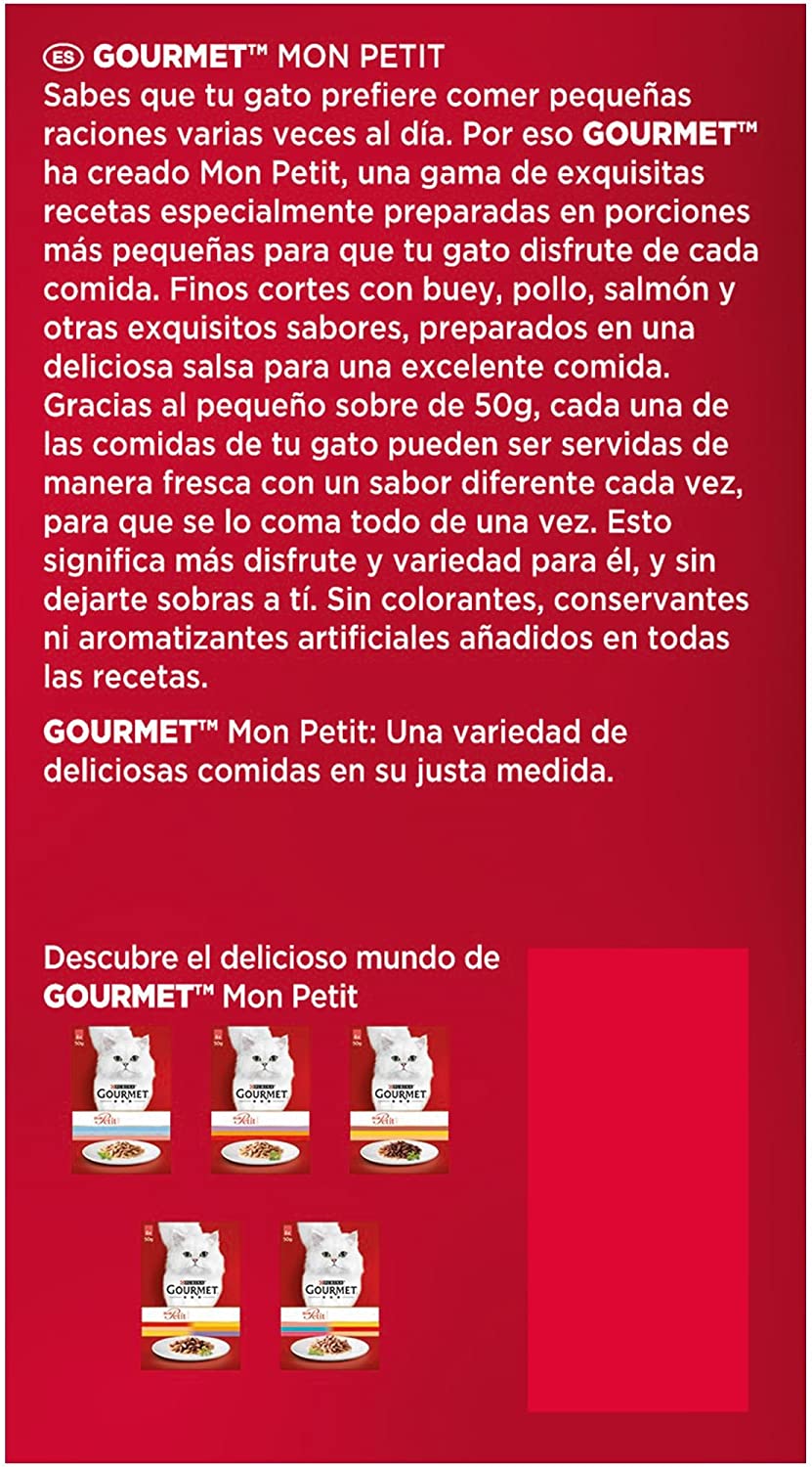  Purina Gourmet Mon Petit comida para gatos Carnes 8 x [6 x 50 g] 