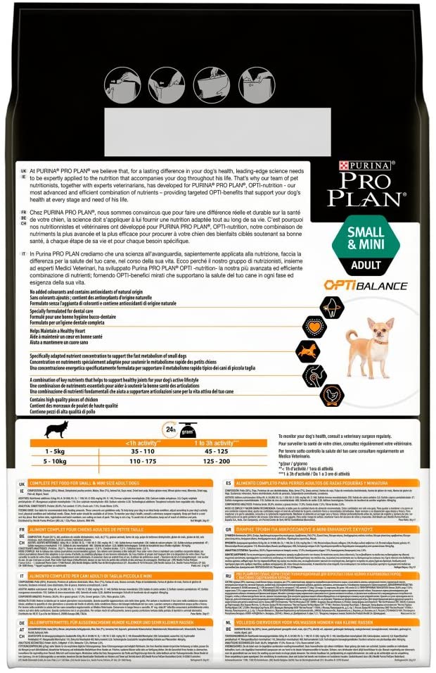  PURINA Pro Plan Comida Seco para Perro Adulto Pequeño y Mini con Optibalance, Sabor Pollo - 3 Kg 