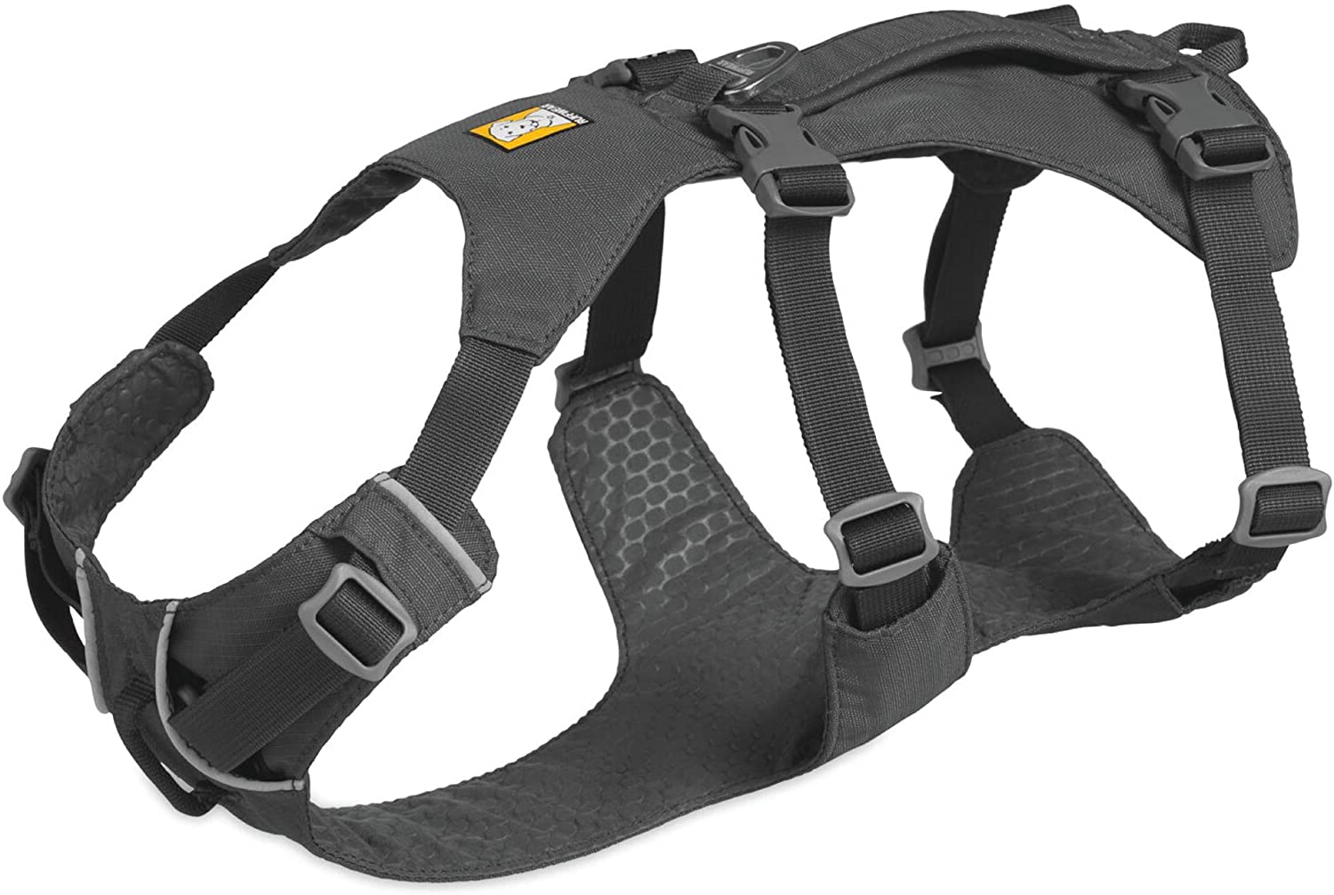  RUFFWEAR Arnés Flagline para Perros, Arnés Reflectante Acolchado Antitirones con Asa - Gris Granito, M 