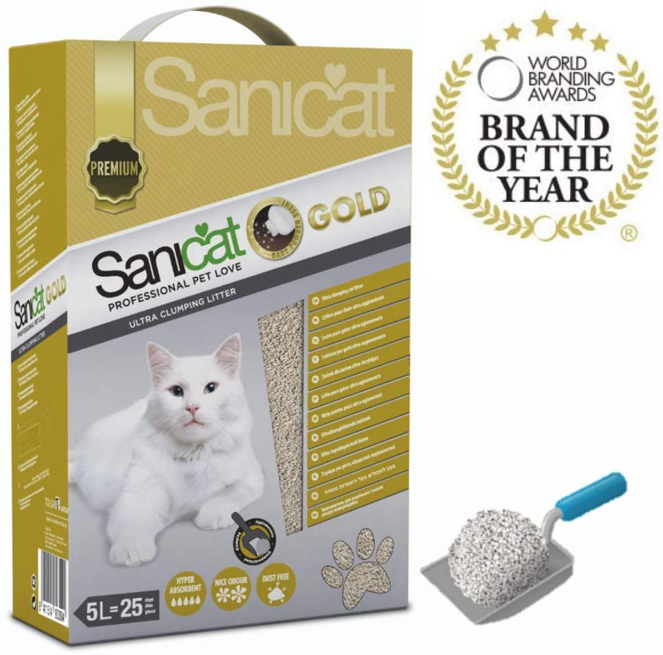  Sanicat Gold 5L, Arena de Gatos, Aroma a Talco 