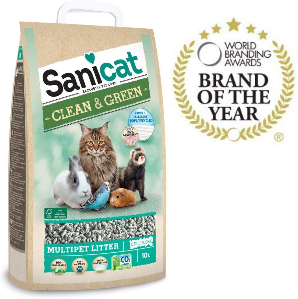  SANICAT Lecho higiénico Clean & Green Celulosa - 10L 