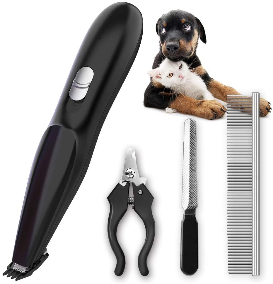  ShookOne Cortapelos para Perro y Gato, Bajo Ruido y Vibración, Máquina de Cortar Pelo Inalambrica Profesional para Mascotas Pequeñas Medianas y Grande, Oro 