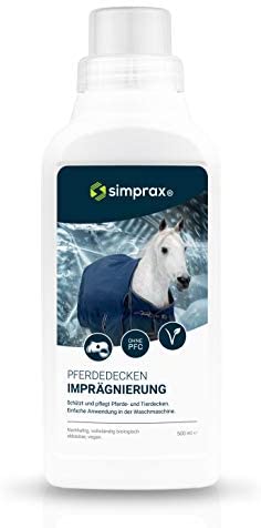  simprax® Manta para Caballos, impermeabilización Wash-in, 0,5 litros, impregnador de Lavado, Transpirable, Respetuoso con el Medio Ambiente, Manta para Perros, Lavadora/Lavar a Mano 