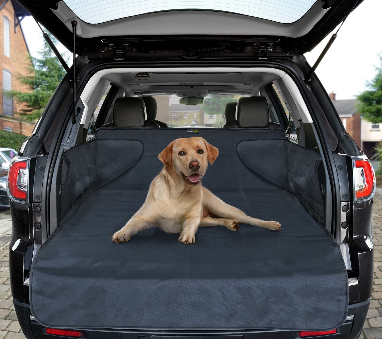  smartpeas Funda para Perros - Funda para Maletero de Coche Universal - protección Evita Humedad Suciedad pelos - Funda Resistente con Lateral 185x105x36 cm 