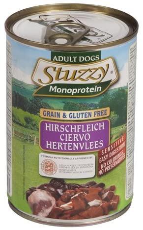  Stuzzy Comida Húmeda Natural para Perro Sabor Ciervo - Paquete de 6 x 400 gr - Total: 2400 gr 