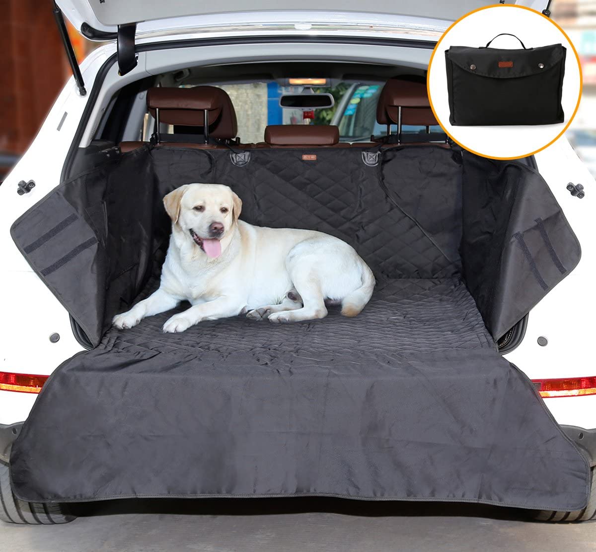  SUV Maletero de Coche Cubierta Tronco Estera Forro para Perros, AYADA Mascota Cubierta Asientos Coche Carga Protector Impermeable Antideslizante Durable adapta al área del tronco 88cm×100cm - Negro 