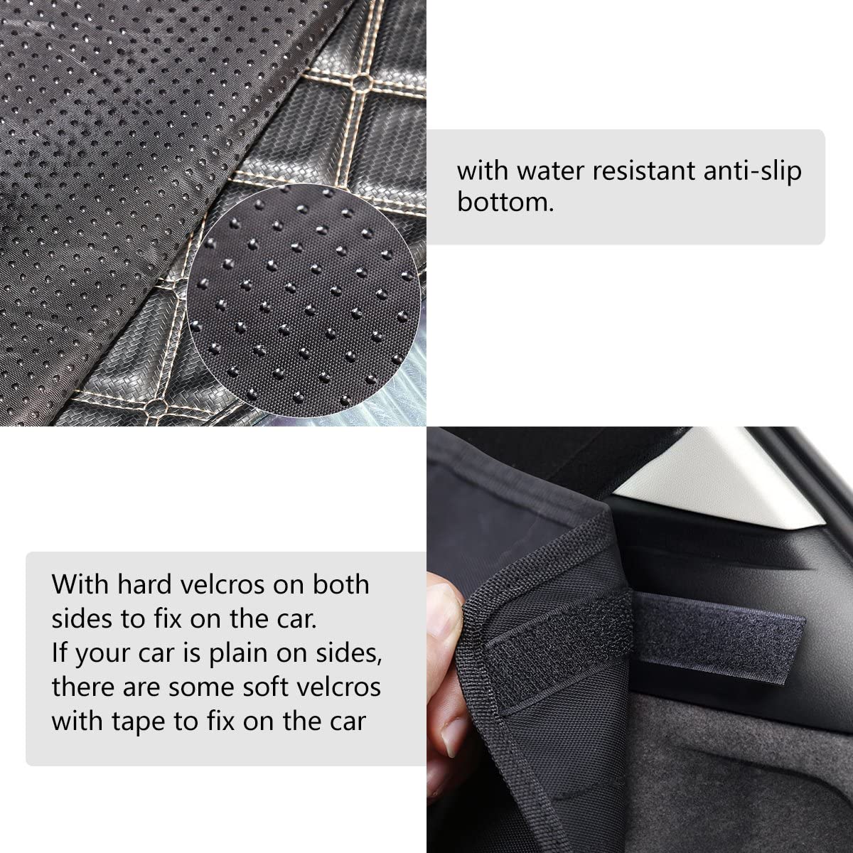  SUV Maletero de Coche Cubierta Tronco Estera Forro para Perros, AYADA Mascota Cubierta Asientos Coche Carga Protector Impermeable Antideslizante Durable adapta al área del tronco 88cm×100cm - Negro 