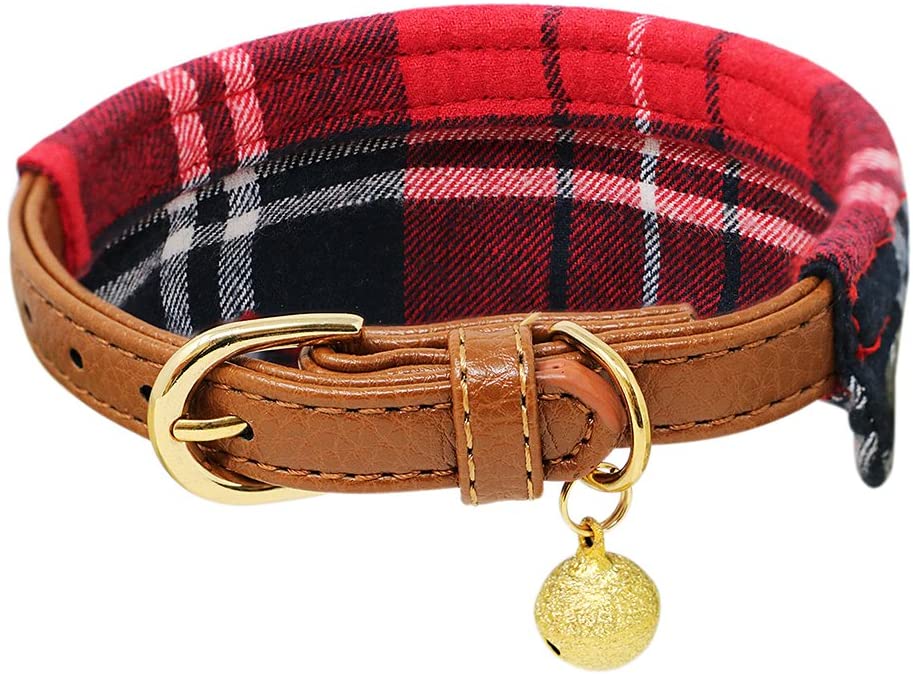  Tacobear 2 Pieza Collar Perro Pequeño Collares para Perros Cuero Collares para Gato Ajustable Perrito Collar Pañuelo Rojo Corbata para Perro pequeño, Cachorro, Gato, Mascota 