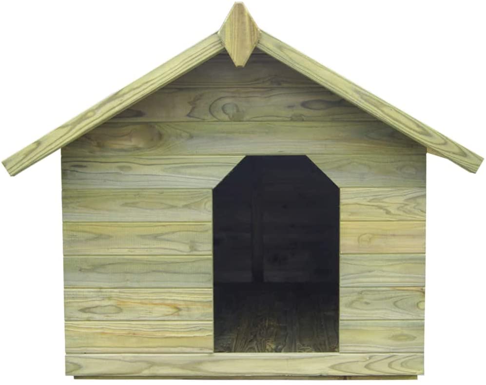  Tidyard Casas de Perros para Jardín,Caseta de Exterior para Perros,Apertura de Techo,Impermeable y Resistente Intemperie y Putrefacción,Madera Pino Impregnada 105,5x123,5x85cm 