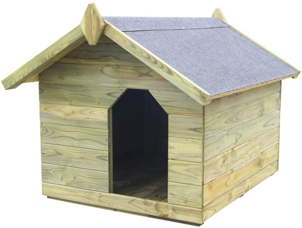  Tidyard Casas de Perros para Jardín,Caseta de Exterior para Perros,Apertura de Techo,Impermeable y Resistente Intemperie y Putrefacción,Madera Pino Impregnada 85x103,5x72cm 